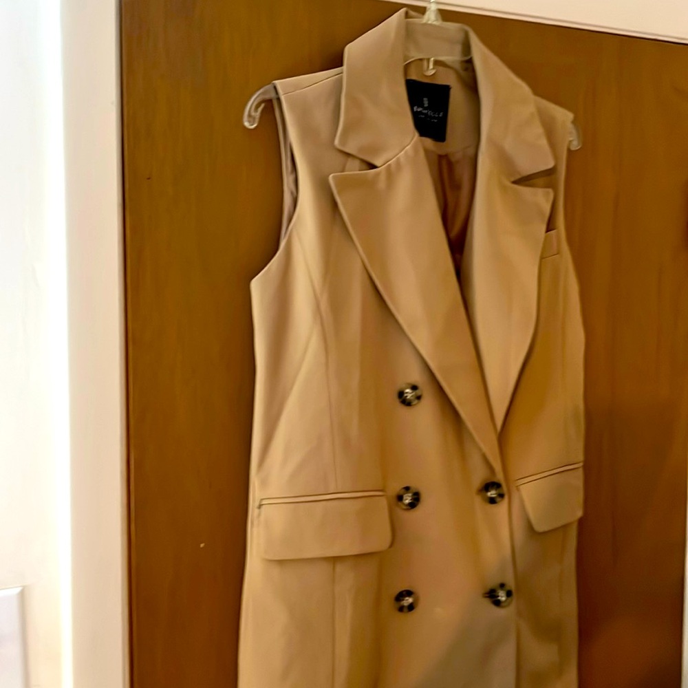 Double Breasted lined Coat Dress with pockets.